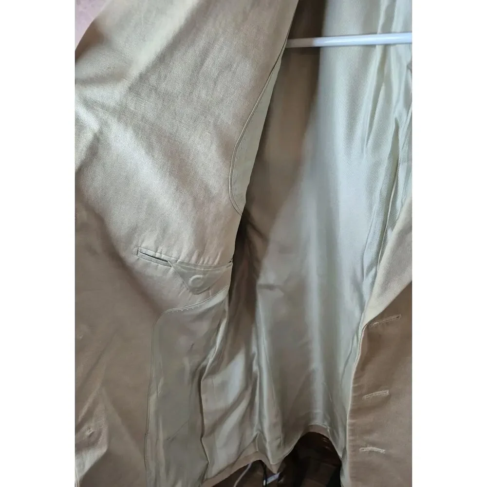 Banana Republic Modern Blazer Tan/Beige Mens 38S Linen & Cotton Blend 3 Buttons
